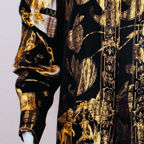 Vintage JOEY RICHI Gold Label Metallic Silk Shirt SINALOA MEXICO Size XL 80s - Picture 7 of 16